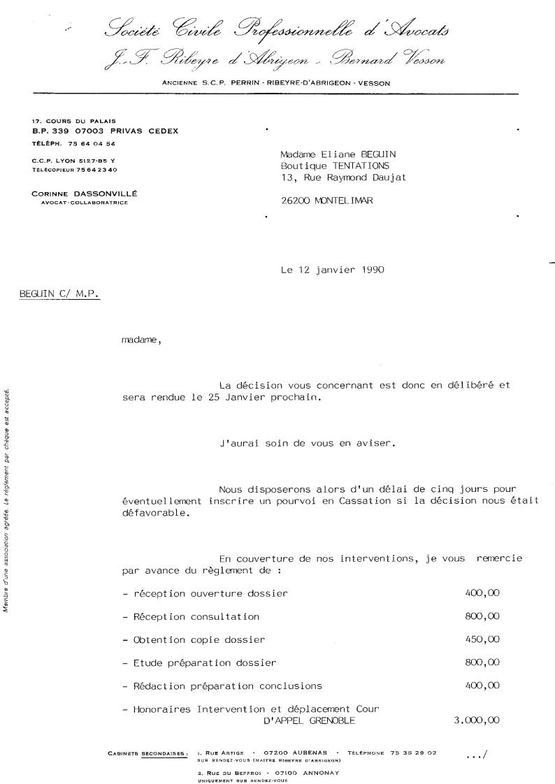 Cour de Cassation : Pourvoi N F90-80.934 - Affaire : Faquin/Reimonen  P1